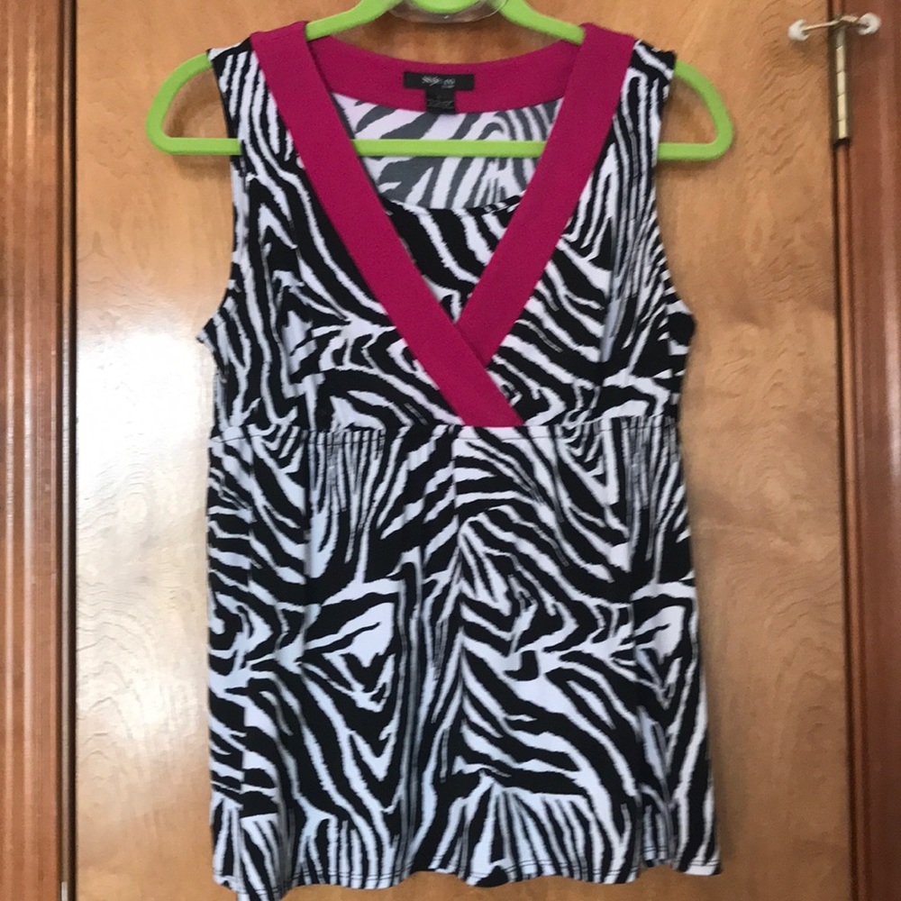 Zebra print sleeveless top